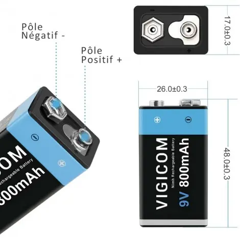 [BT-DM] Batterie 9v pour détecteur de métaux